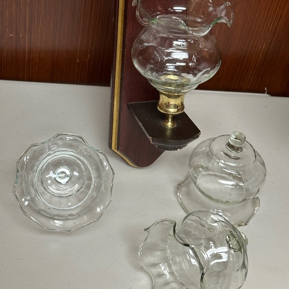 Vintage Home Interiors Fluted style Clear Glass Pegs Cups for candleholders - Picture 3 of 11